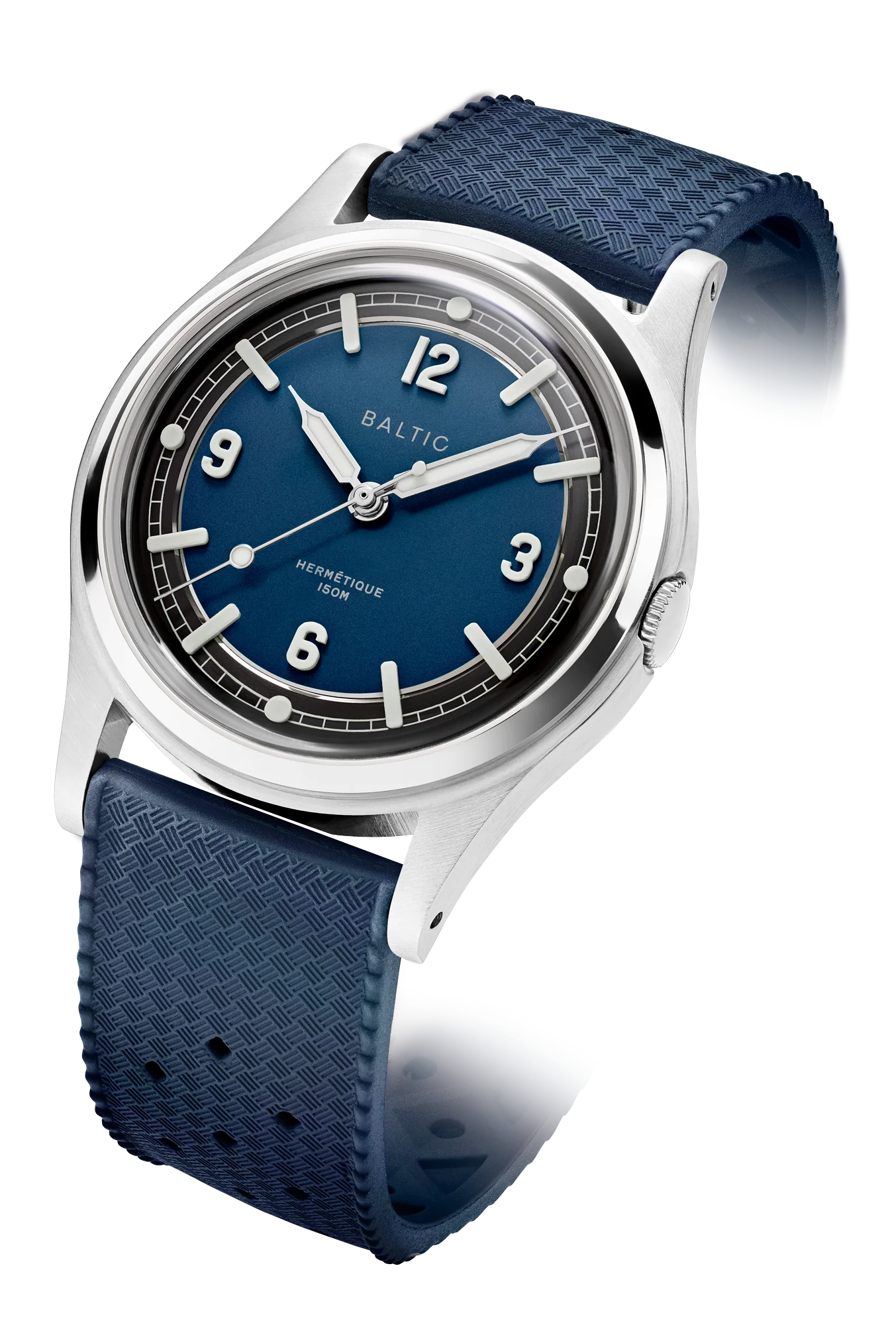 Baltic Hermétique Tourer - Blue Dial - Tropic Strap - Image 4