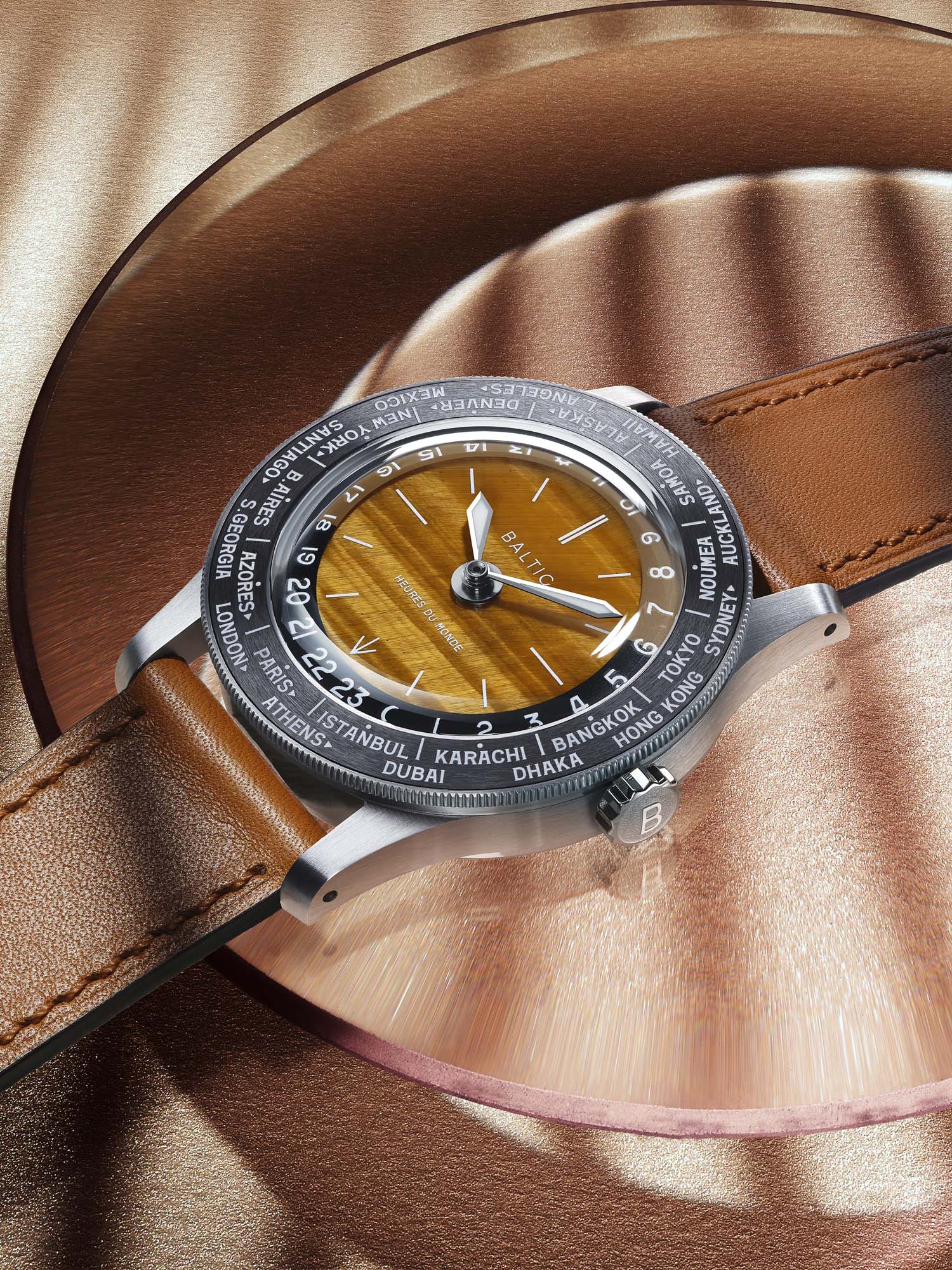 Baltic Heures du Monde Worldtimer - Tiger Eye - Image 7