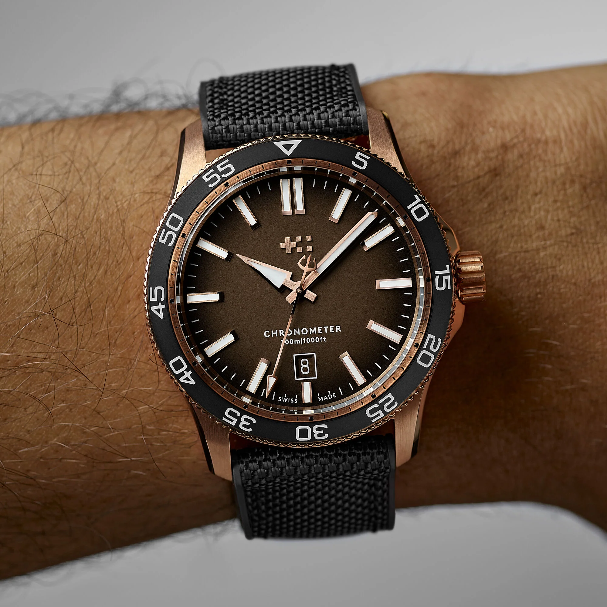 Christopher Ward C60 Pro 300 Bronze - Brown Ombré - Hybrid rubber - Image 3