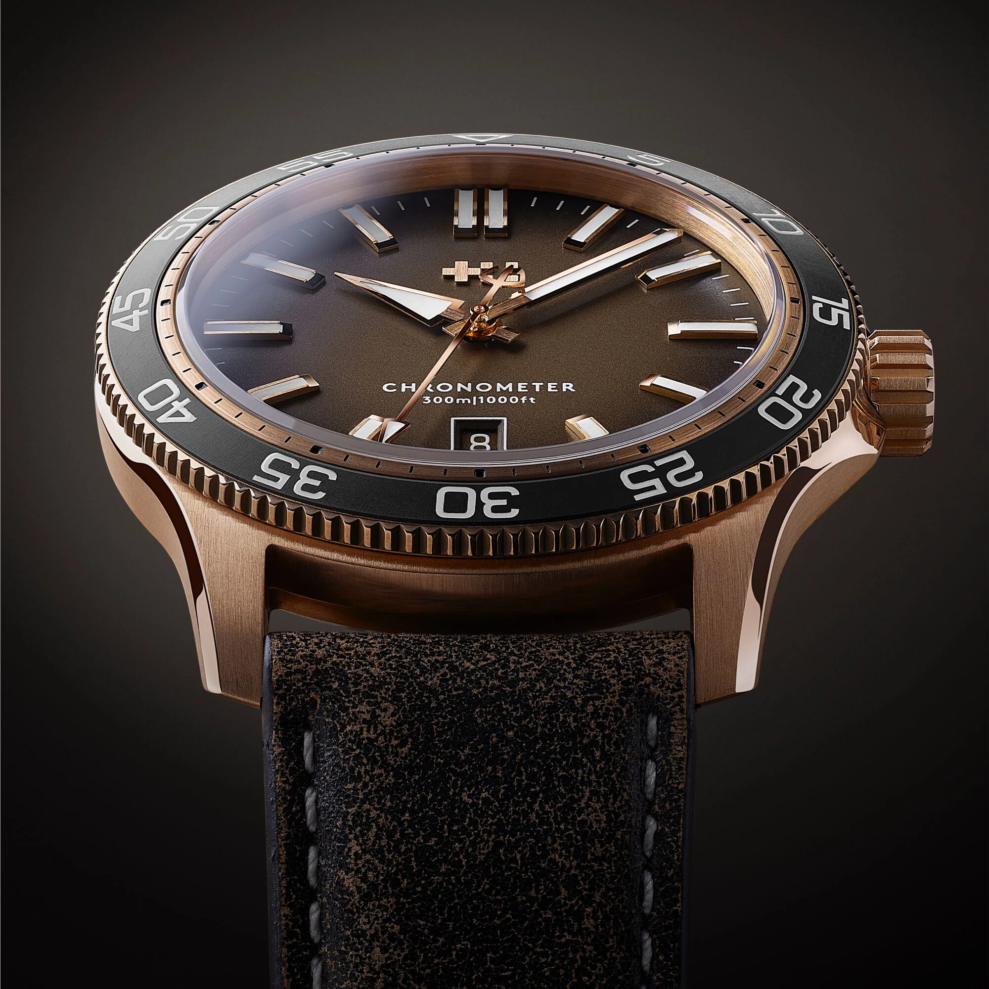 Christopher Ward C60 Pro 300 Bronze - Brown Ombré - Hybrid rubber - Image 4