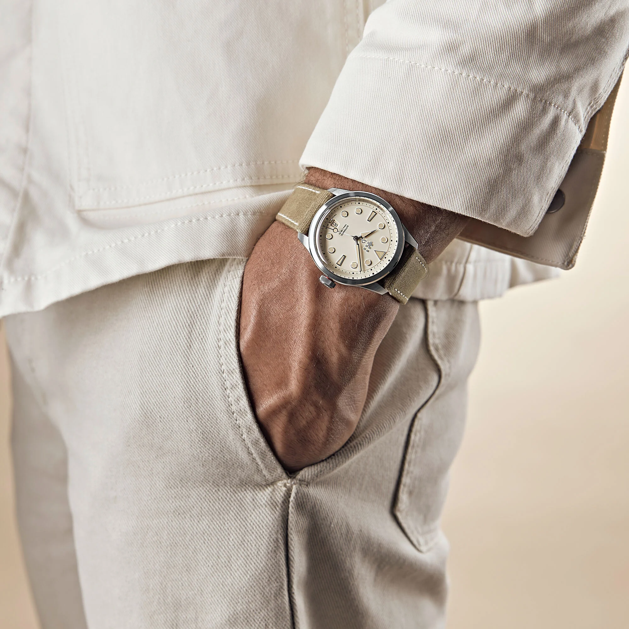 Christopher Ward C65 Dune Automatic - White Sand - Canvas webbing - Image 7