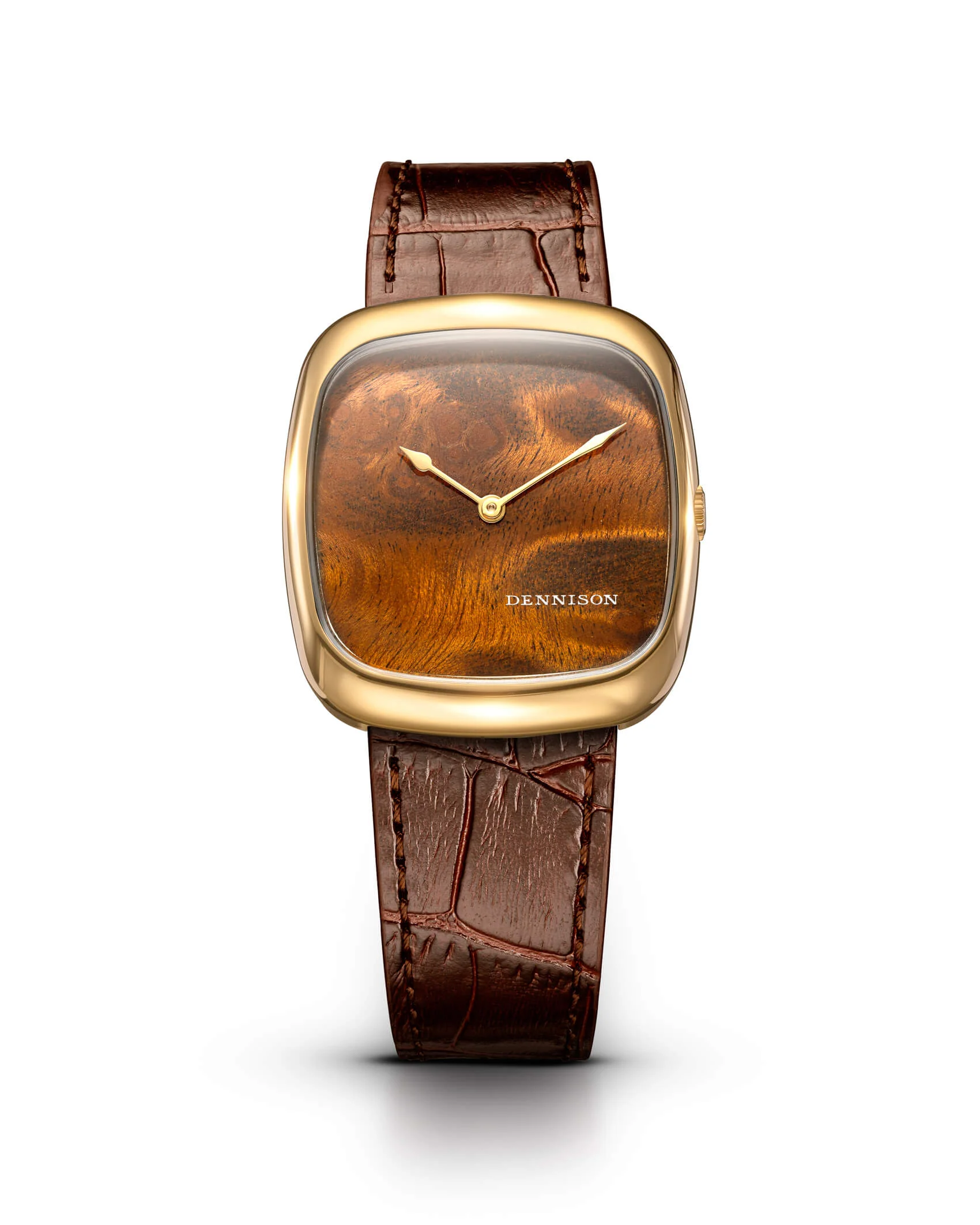 Dennison Natural Wood In Steel/Gold