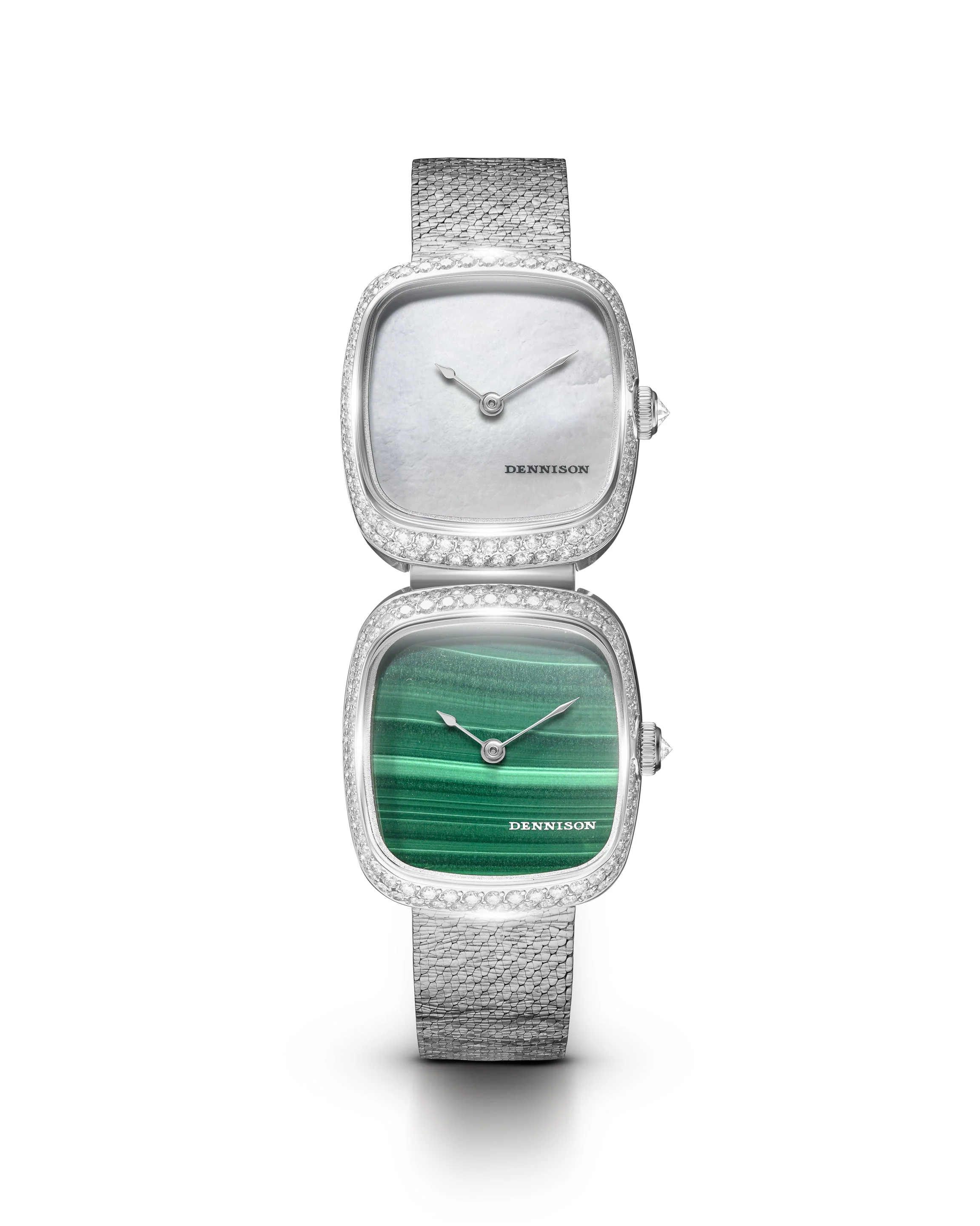 Dennison Dual Time Mini – White MOP & Malachite - Image 5