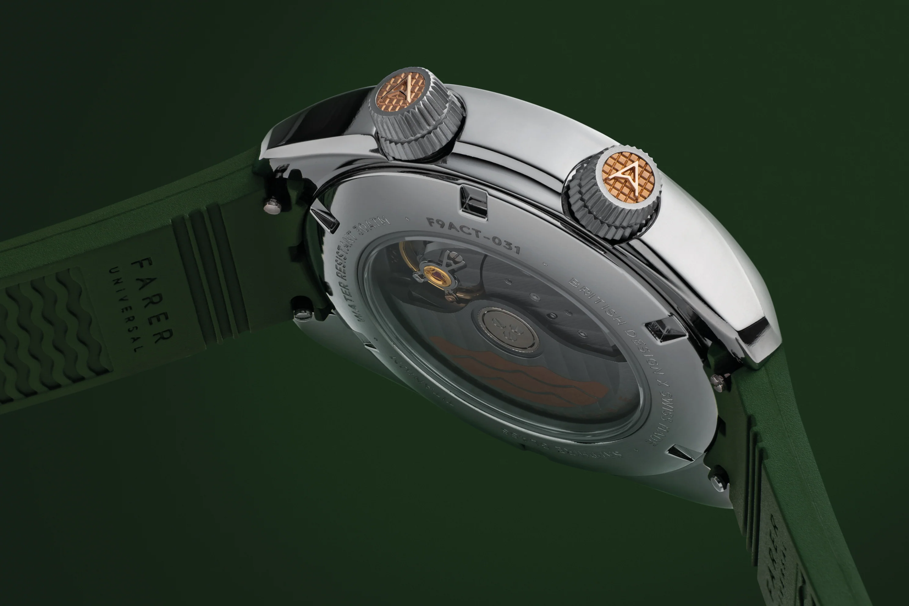 Farer Hecla Hunter Green Aqua Compressor - Titanium Dive Watch - Image 10