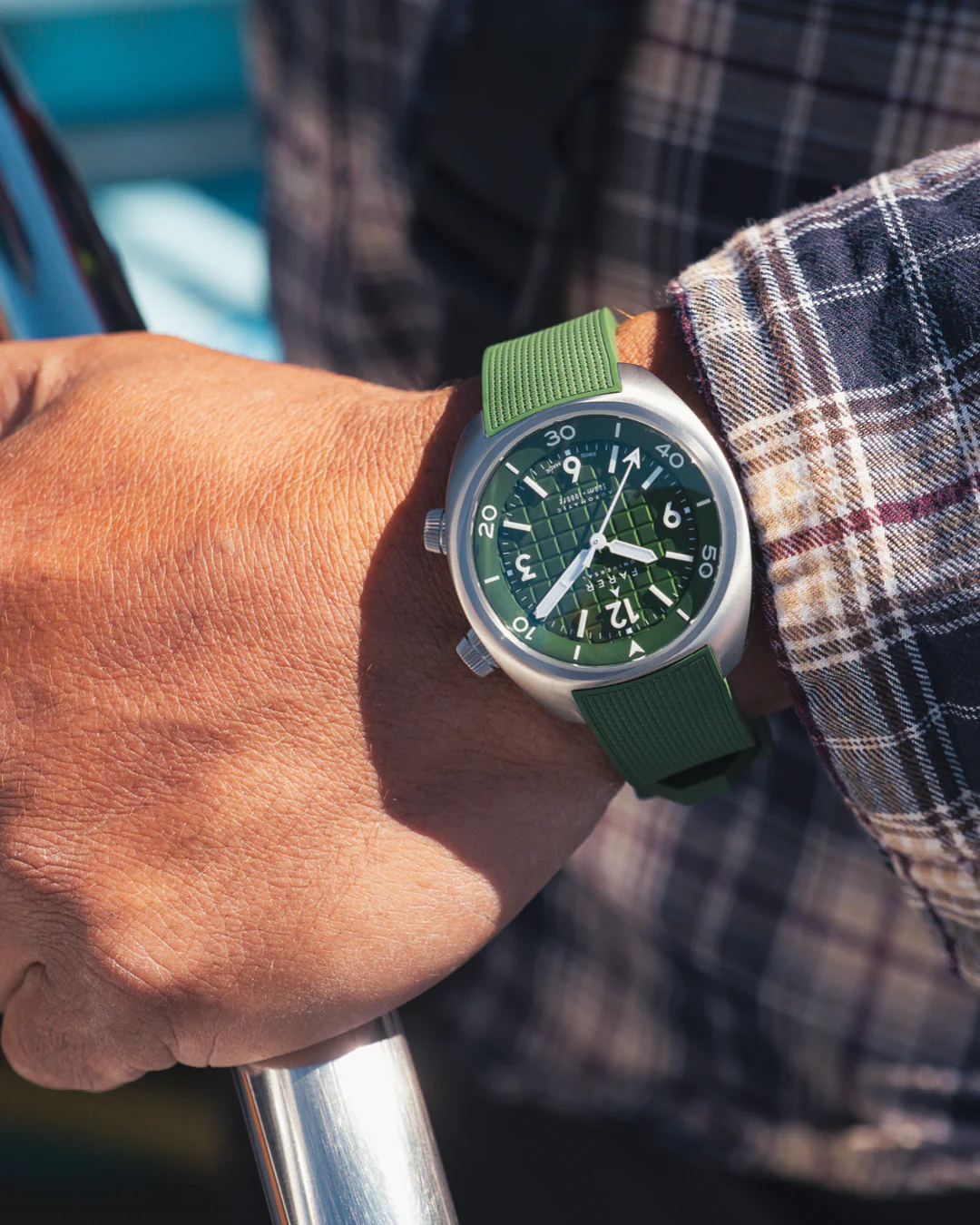 Farer Hecla Hunter Green Aqua Compressor - Titanium Dive Watch - Image 14
