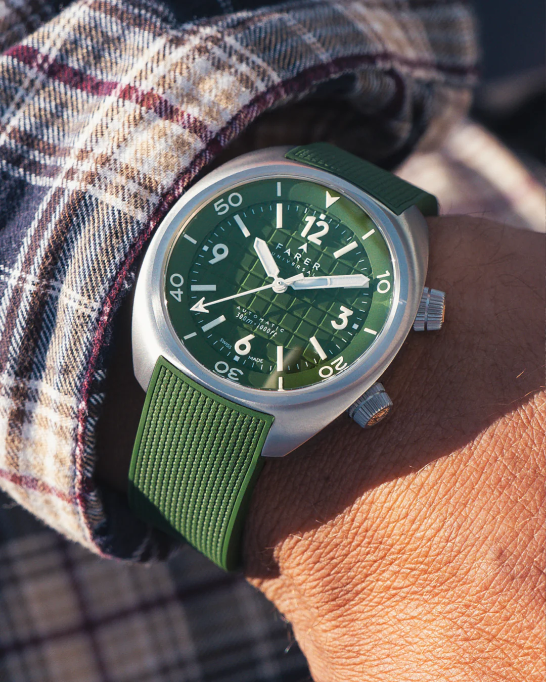 Farer Hecla Hunter Green Aqua Compressor - Titanium Dive Watch - Image 15