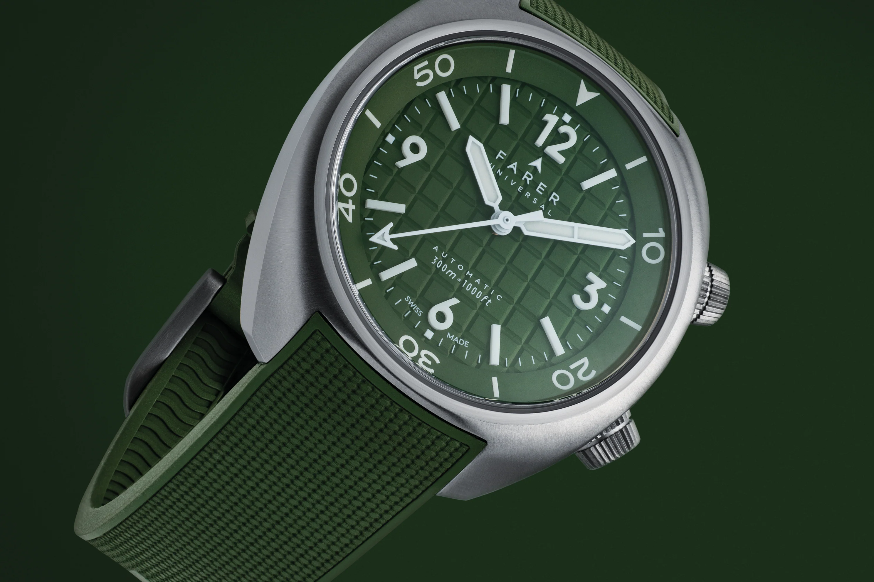 Farer Hecla Hunter Green Aqua Compressor - Titanium Dive Watch - Image 4
