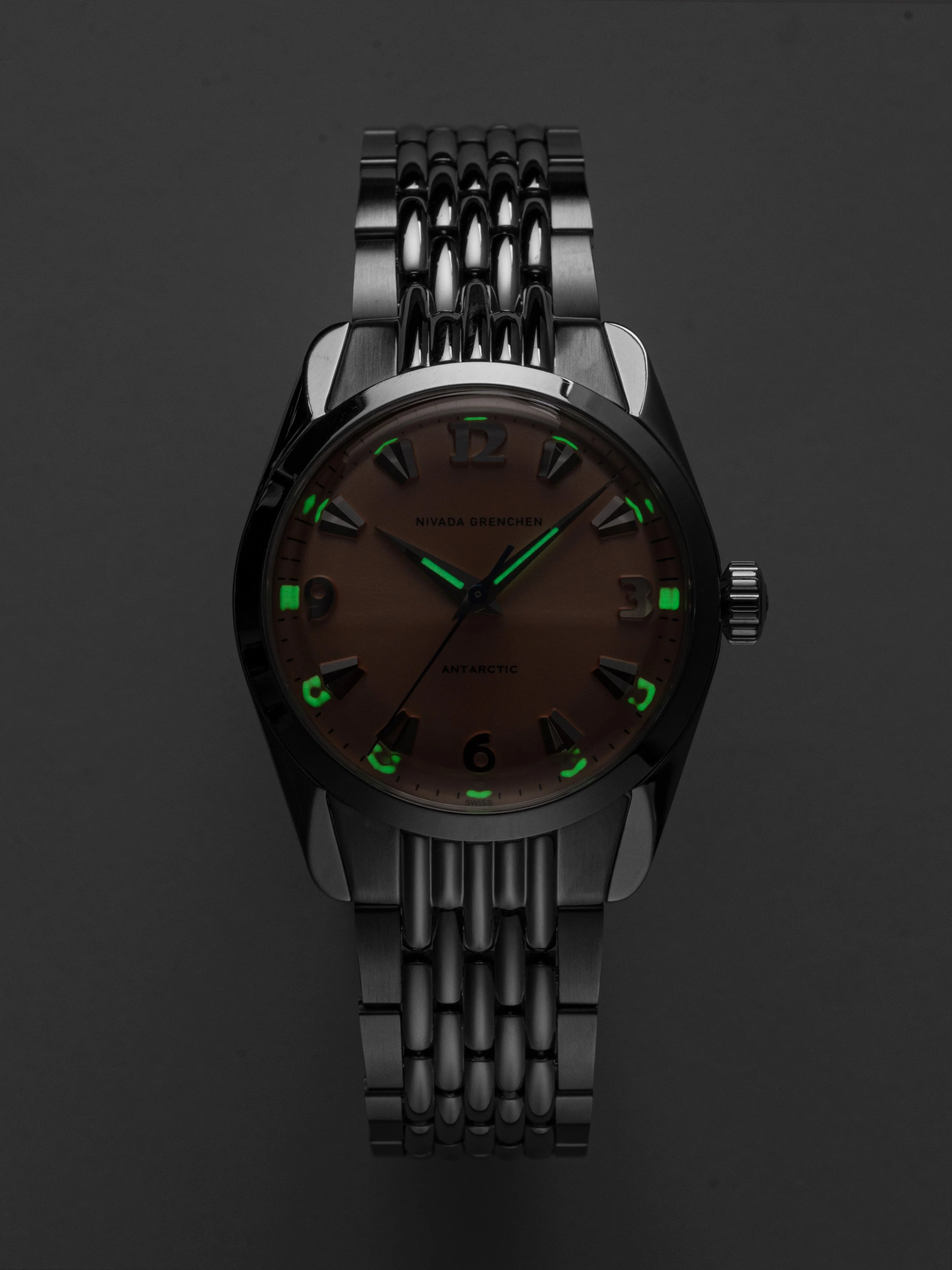 Nivada Grenchen Antarctic 35 mm - Salmon No date - Image 37