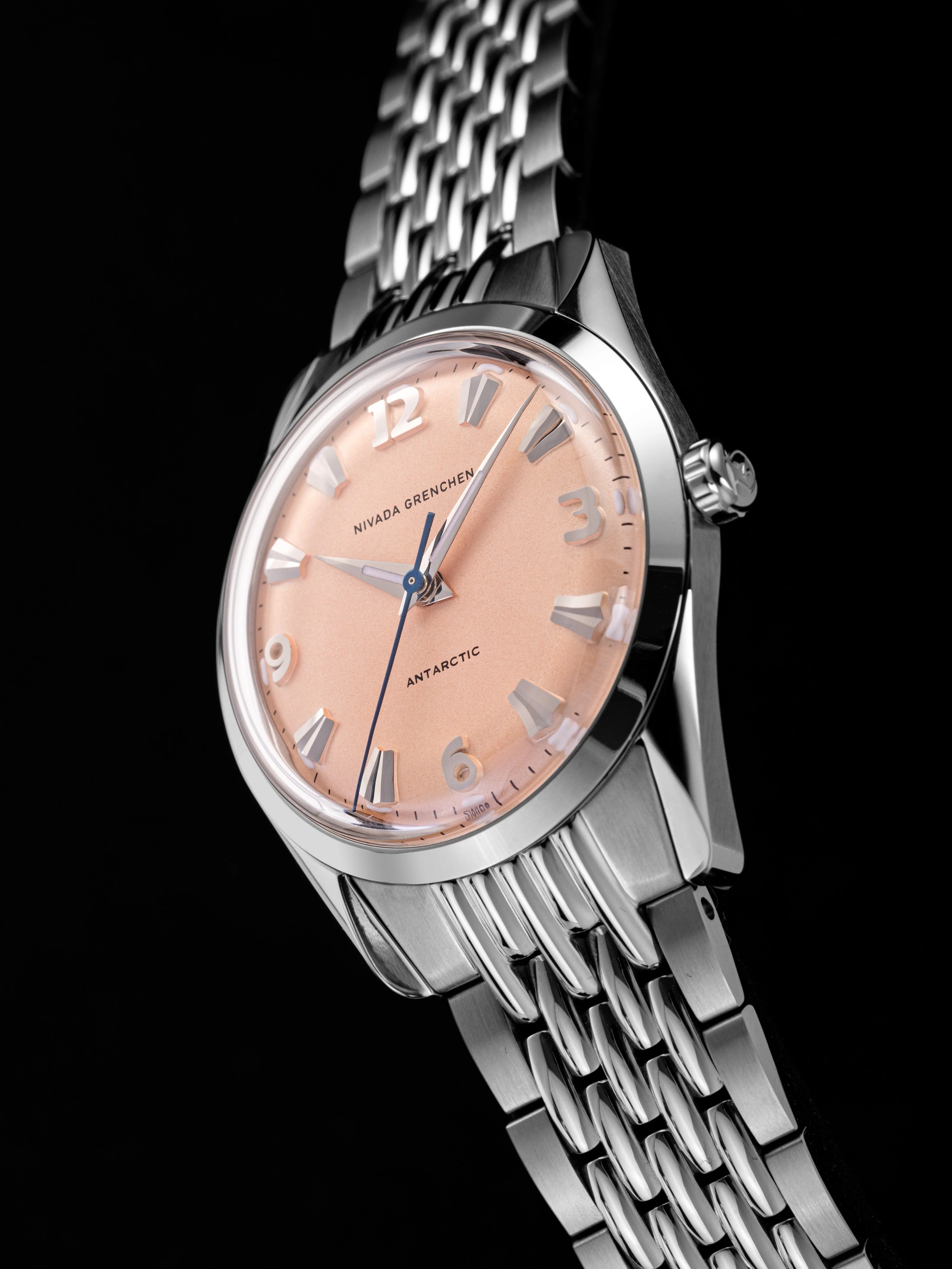 Nivada Grenchen Antarctic 35 mm - Salmon No date - Image 5