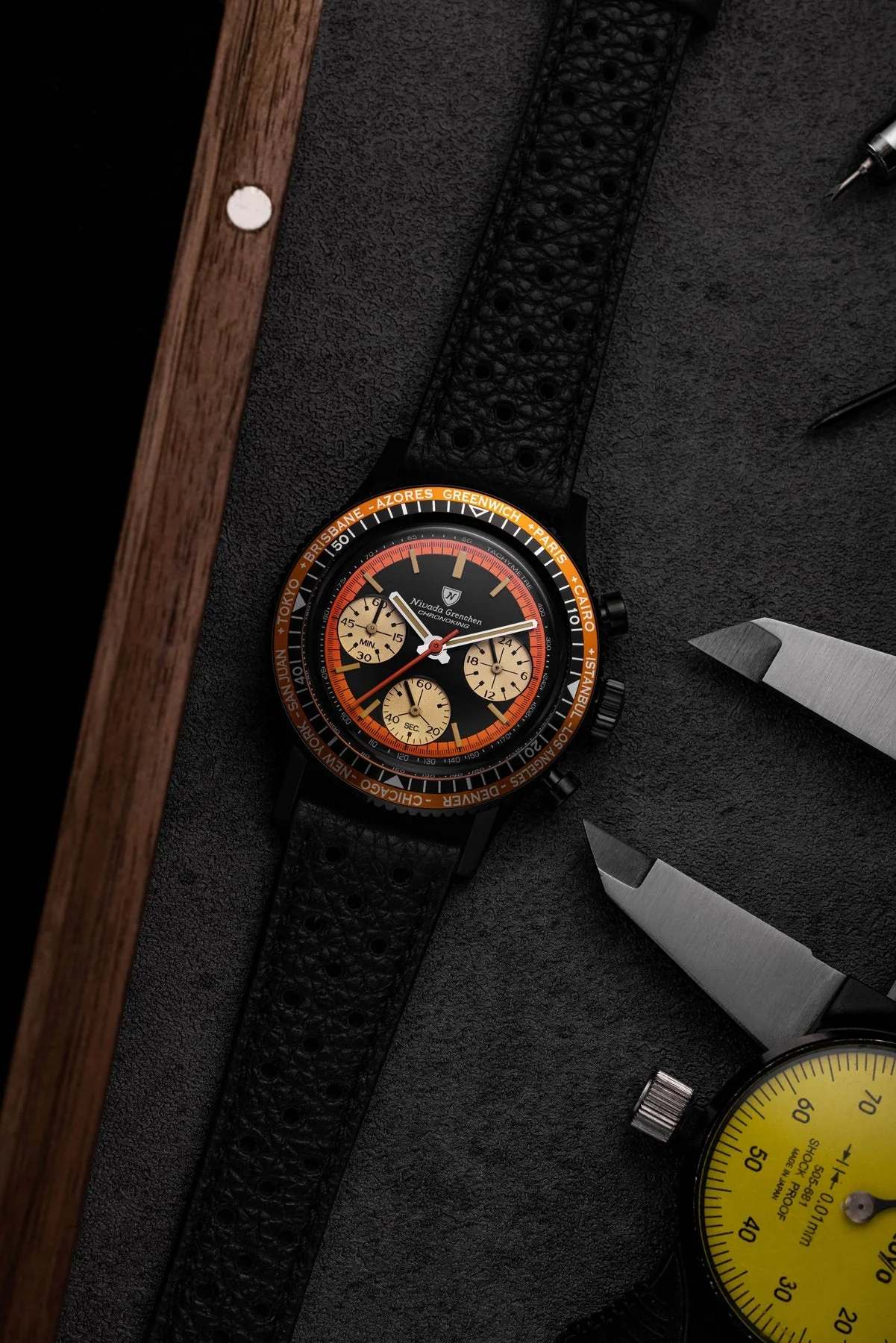 Nivada Grenchen Chronoking Mecaquartz Black - Image 14