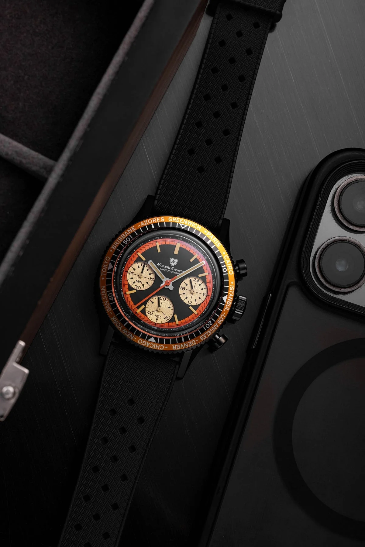 Nivada Grenchen Chronoking Mecaquartz Black - Image 16