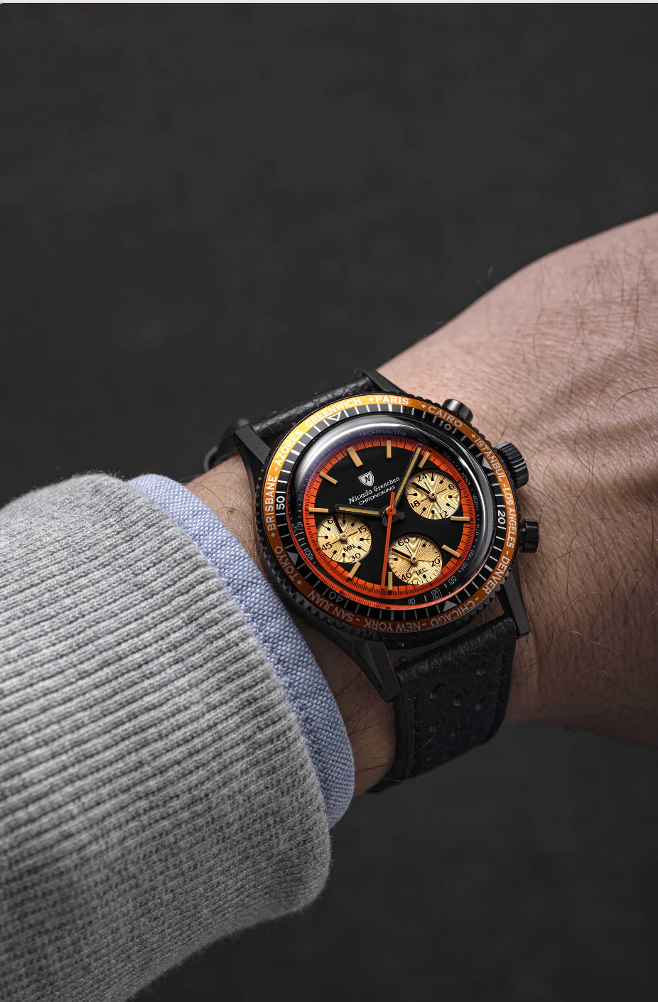 Nivada Grenchen Chronoking Mecaquartz Black - Image 23