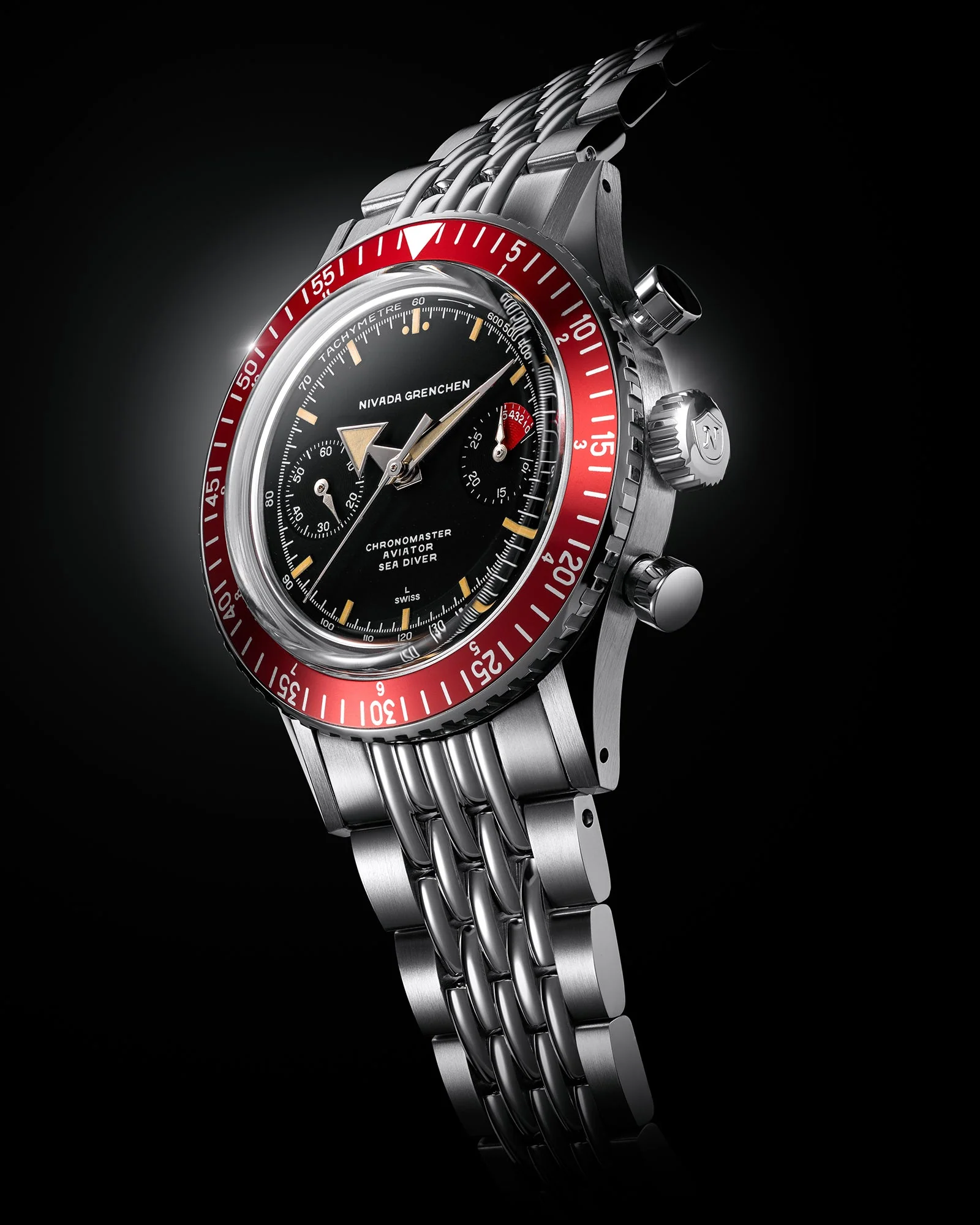 Nivada Grenchen Chronomaster Broad Arrow - Inter Bezel - Image 7