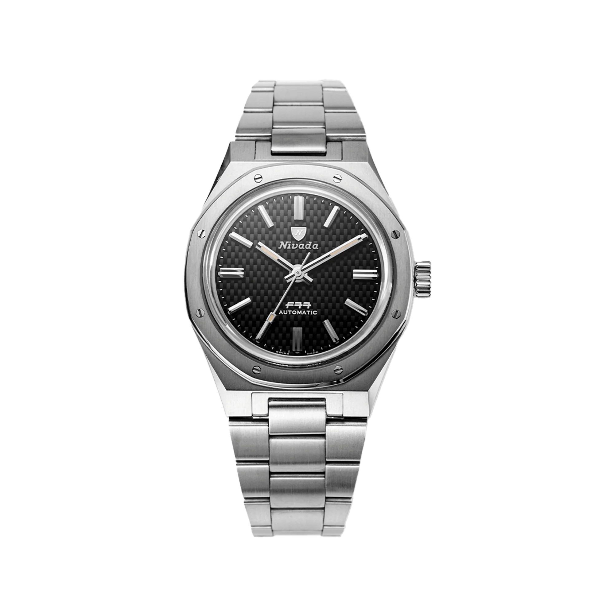Nivada Grenchen F77 Black No Date
