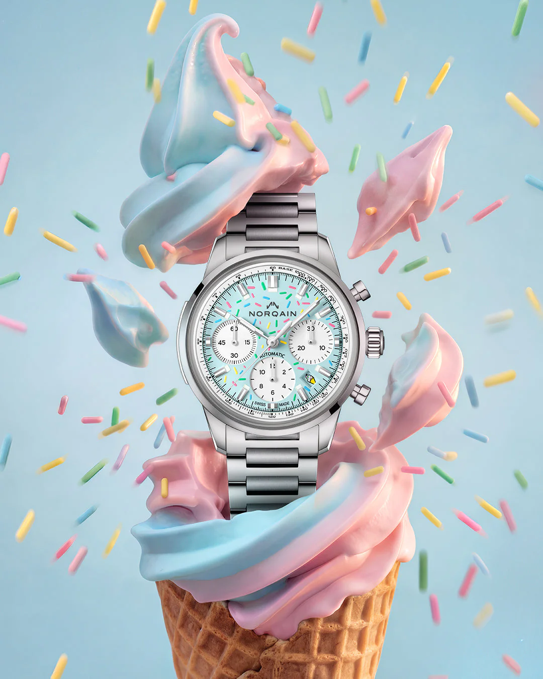 Norqain Freedom Chrono Enjoy Life "Sprinkles" – Blue Raspberry - Image 4