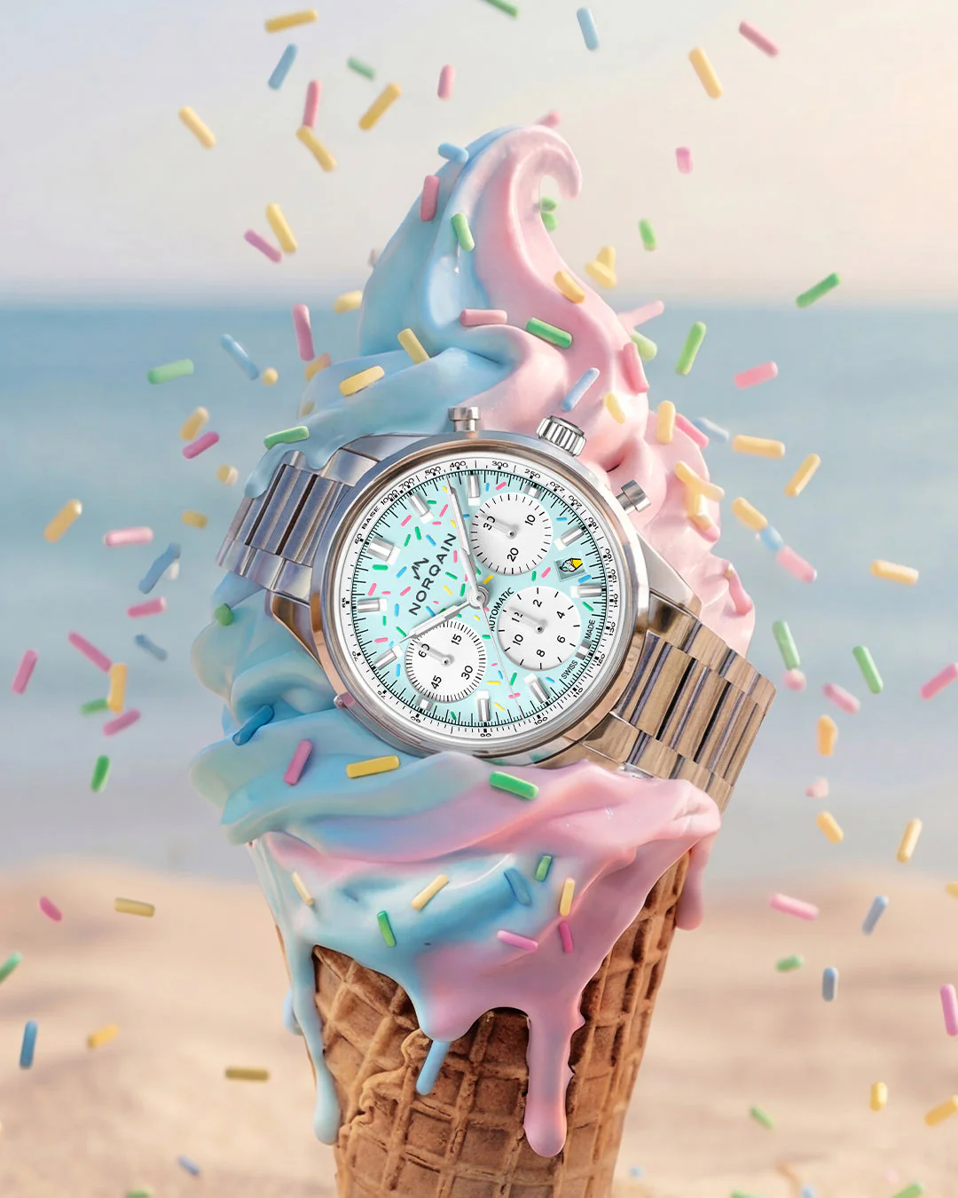 Norqain Freedom Chrono Enjoy Life "Sprinkles" – Blue Raspberry - Image 5