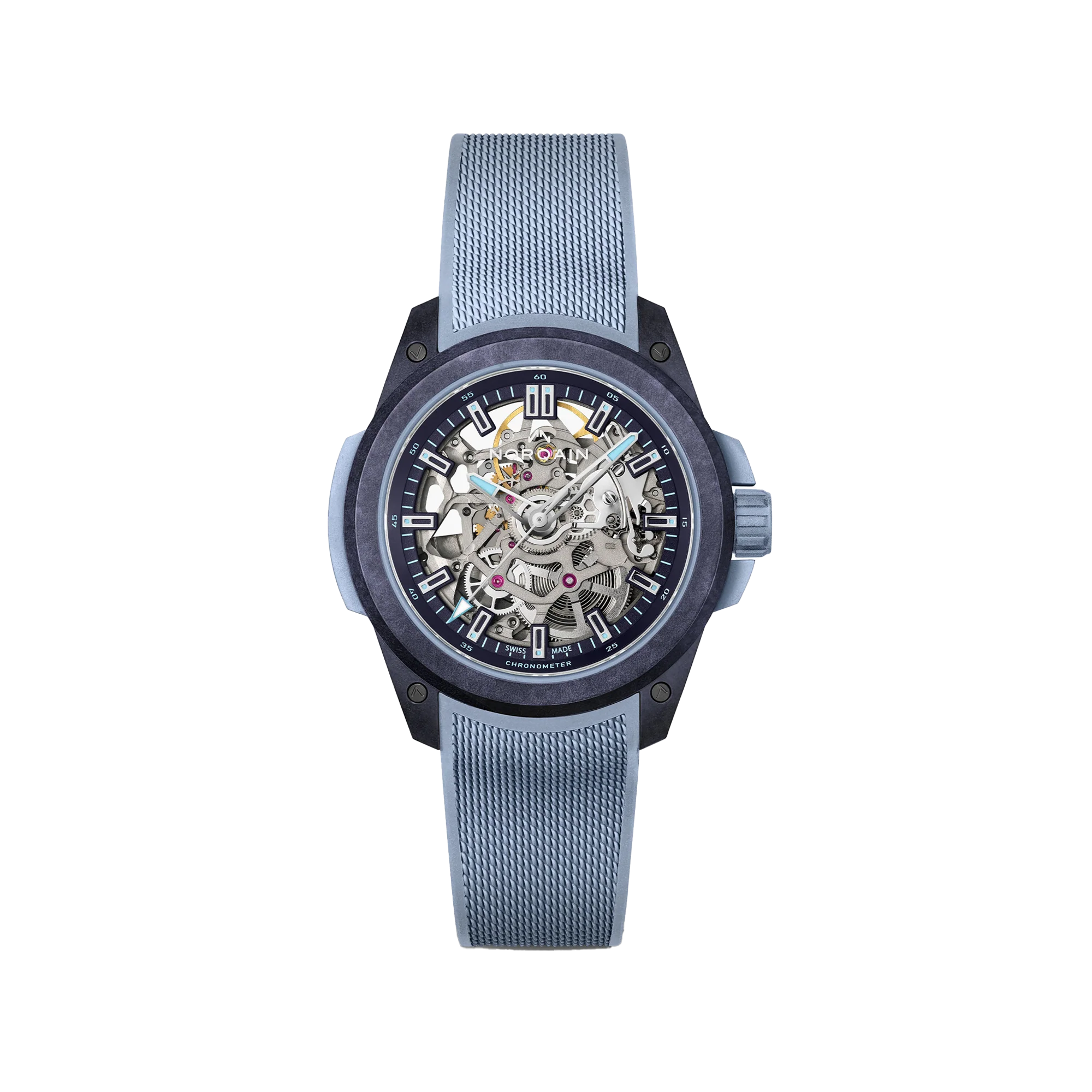 Pre-Order: NORQAIN Wild ONE Skeleton 39mm Purple Ice Blue