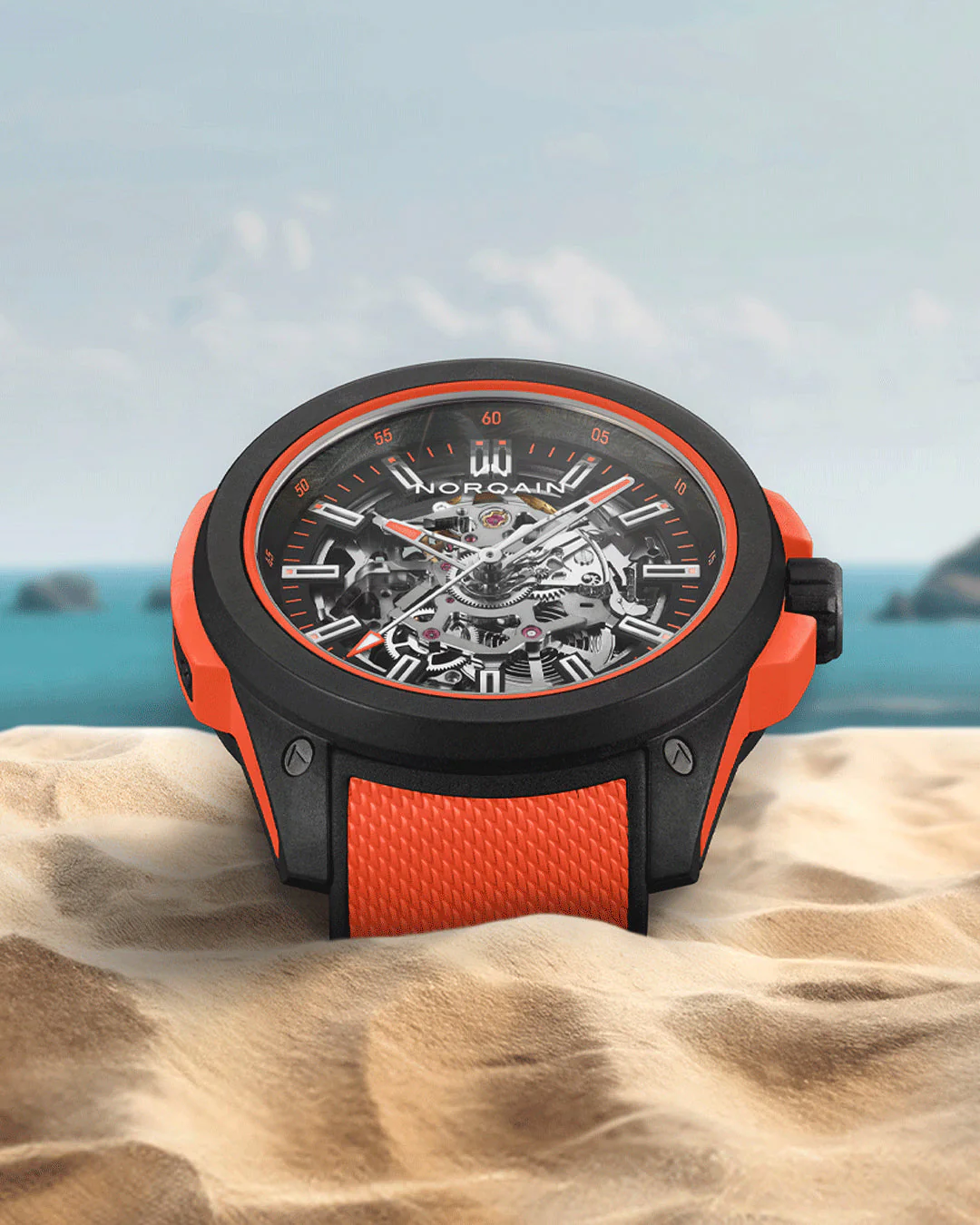 NORQAIN Wild ONE Skeleton 42mm - Coral - Image 3