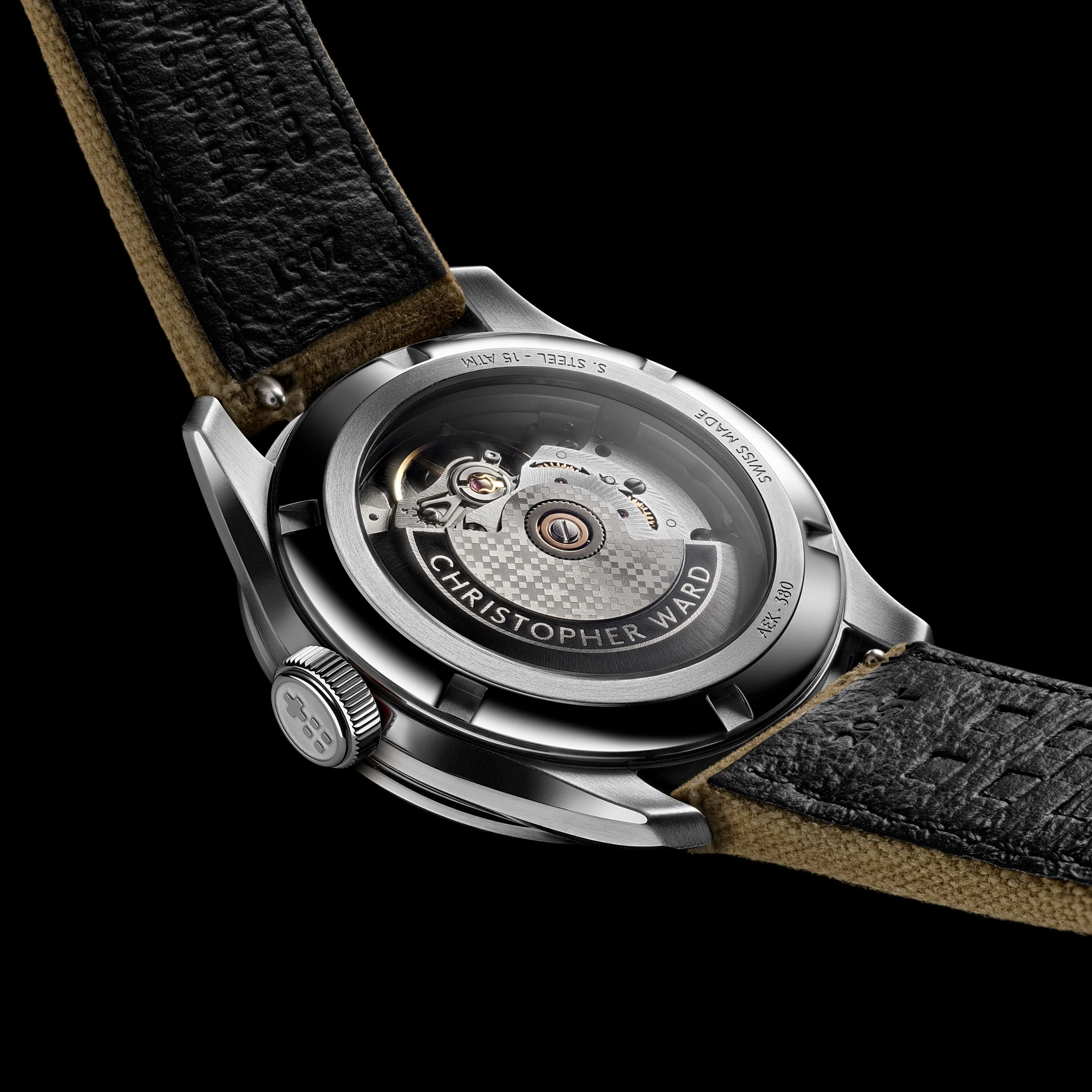 Christopher Ward C65 Dune Automatic Marram Stainless Steel - Camel Orlando Leather - Image 7