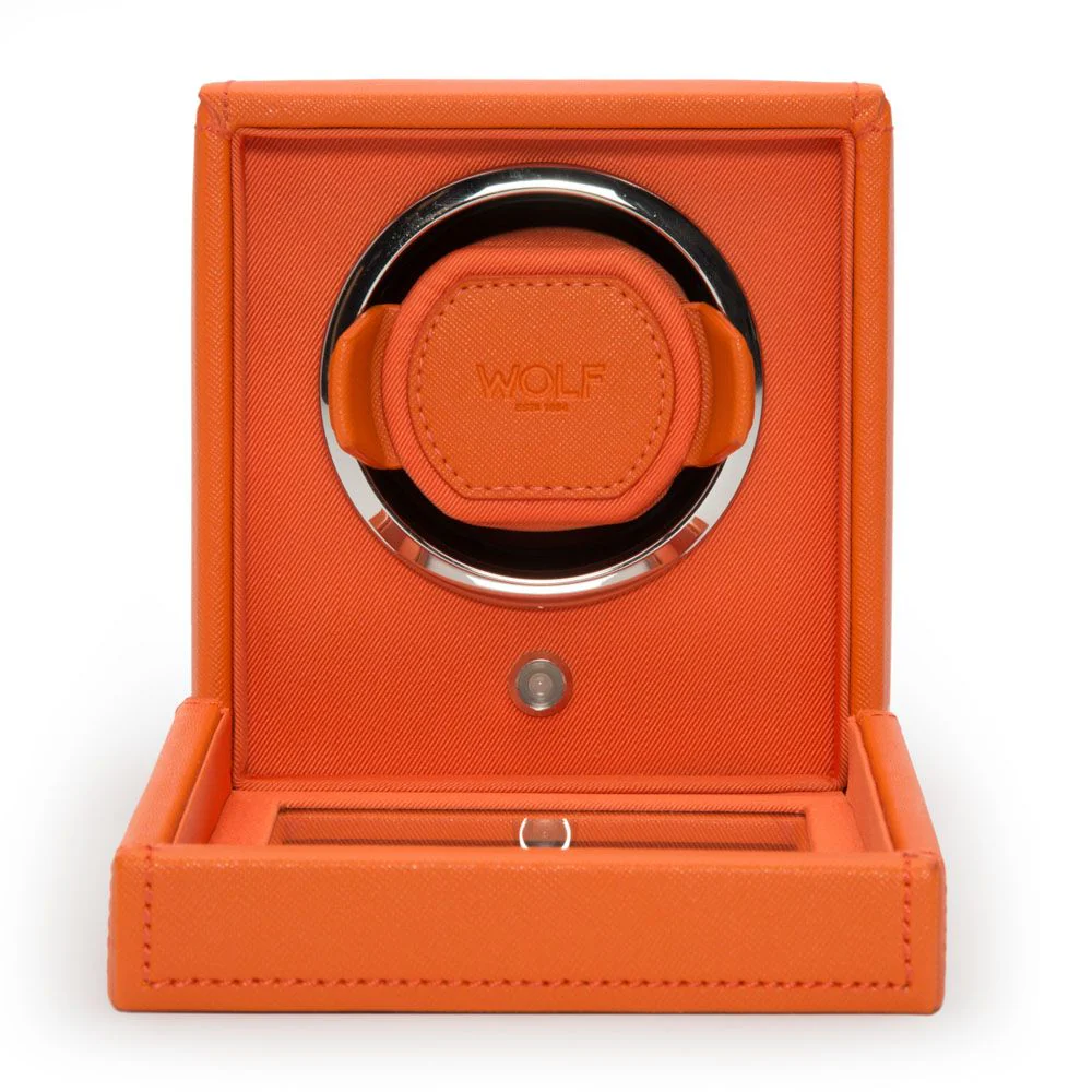 Wolf Cub Single Watch Winder with Cover - Orange - Image 3