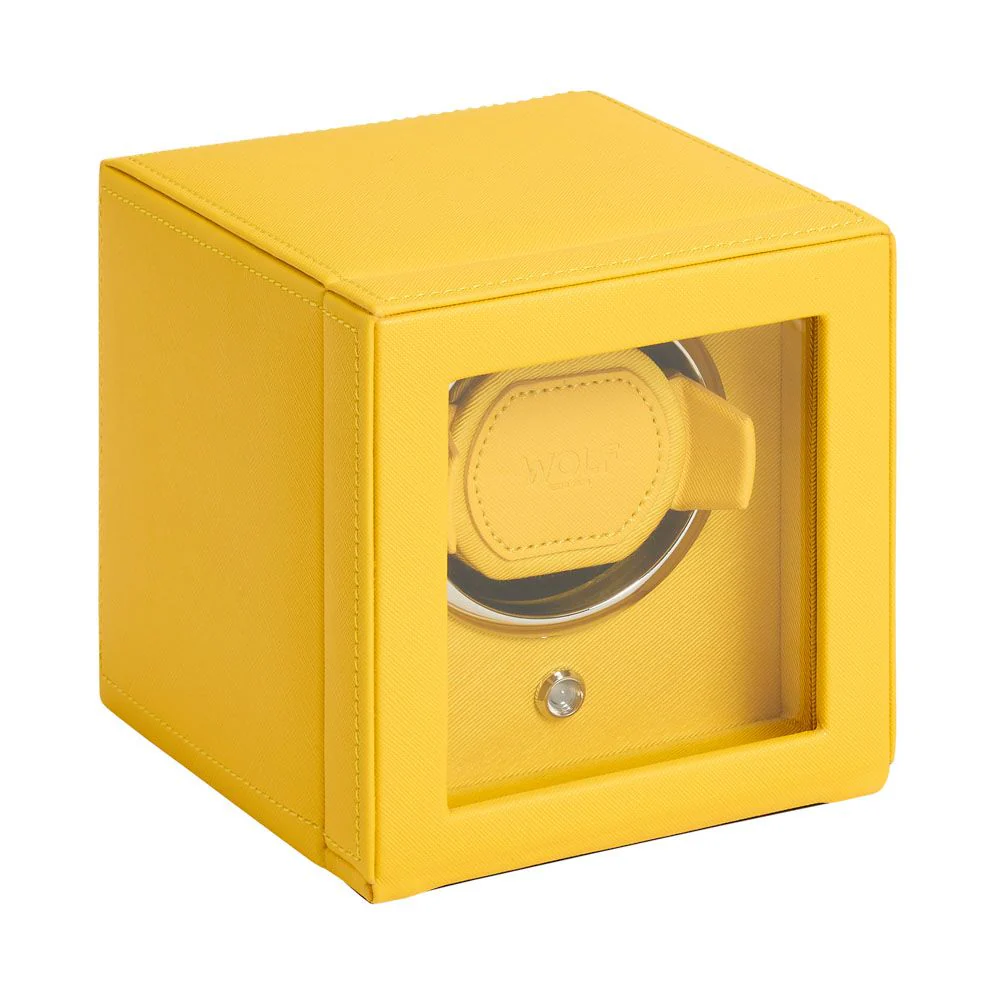Wolf Cub Single Watch Winder with Cover - Yellow - Image 2